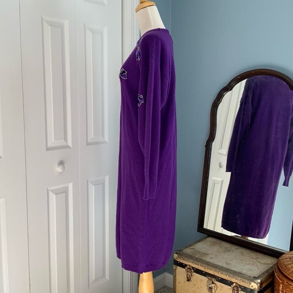Vintage 1980’s purple sweater dress. - Picture 2 of 6